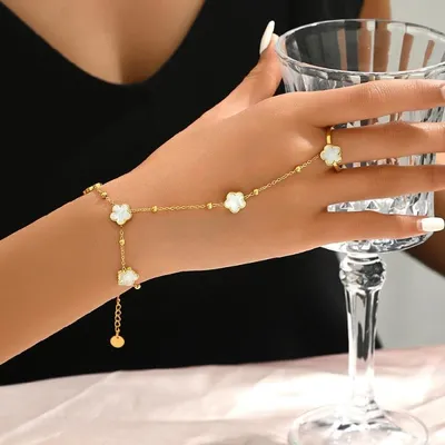 Clover Shell Link Ring Aliban Bracelets