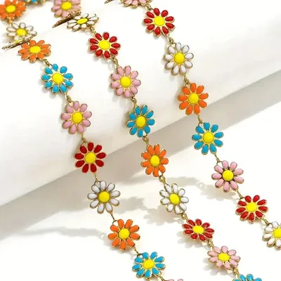 Gold Plated Daisy Chain Bracelet 18K 