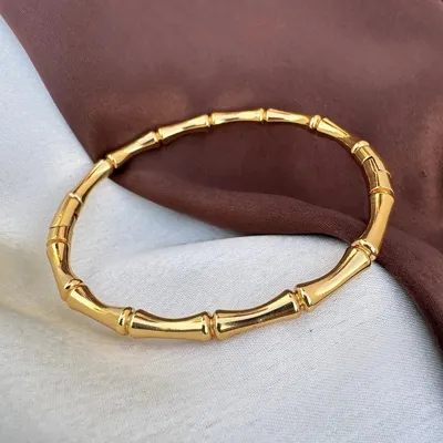 Stainless Steel Bamboo Bangle Bracelet