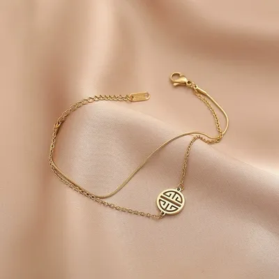 Double Layer Korean Style Golden Anklet