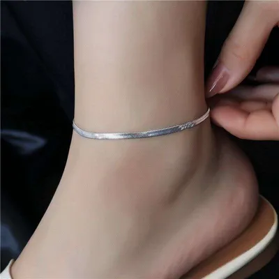  18k Fashionable Gold Plated Snake Chain Anklet (1 Pc)