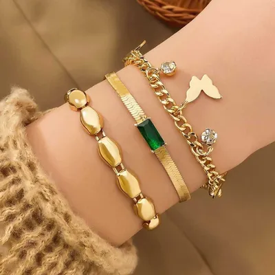 Butterfly Charm Bracelet Set (3 pcs )
