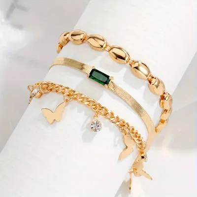 Butterfly Charm Bracelet Set (3 pcs )