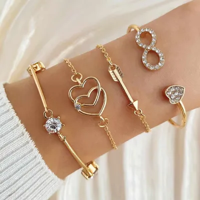 Infinity Arrow Double Love Bracelet Set (4 Pcs)