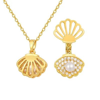 Exquisite Hollow Shell Pearl Necklace