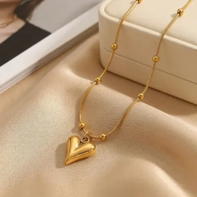 Heart Ball Stainless Steel Pendant Necklace