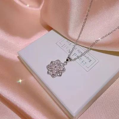  Diamond Sparkle Flower Necklace Set