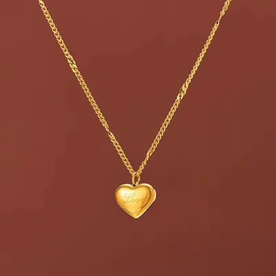 Peach Heart Love Collarbone Necklace