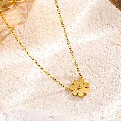 Daisy Pendant Gold Plated Necklace