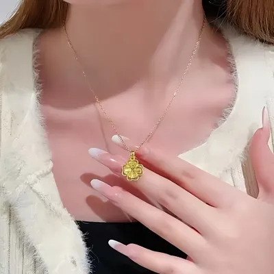  Four Leaf I8K Golden-Plated Clover Necklace
