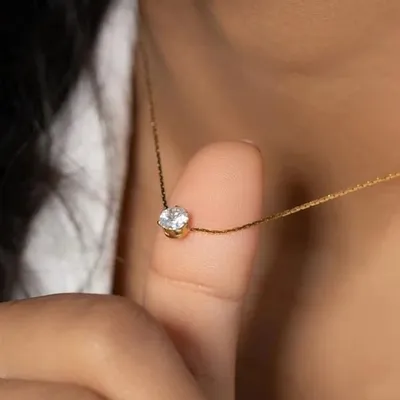 Shiny Clear Stainless Steel Zircon Necklace