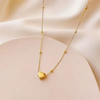  Heart Pendent Gold Plated Necklace