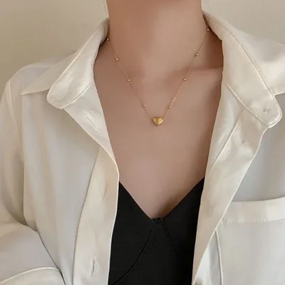 Heart Pendent Gold Plated Necklace