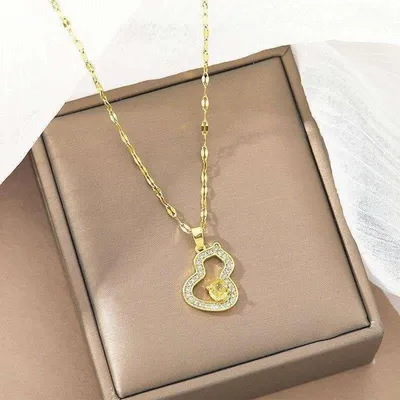 White Stone Stainless Steel Chain Necklace