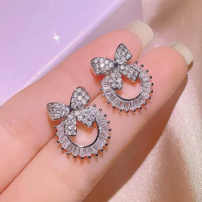 Small Bow Crystal Jewellery Set (4 Pcs )