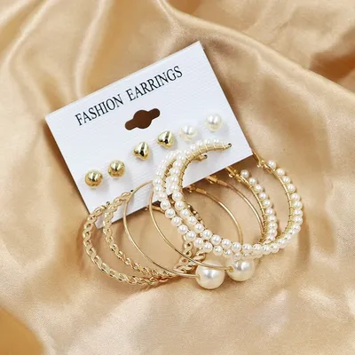 Vintage Pearl Earring Set (6 Pairs )