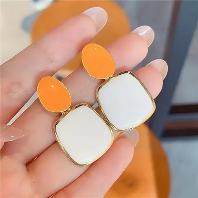 Multicolor Square Dangle Earrings
