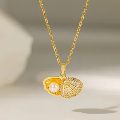  Korean Trendy Shell Pearl Necklace
