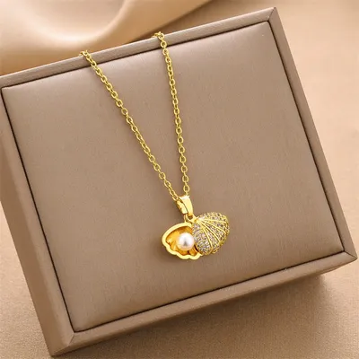  Korean Trendy Shell Pearl Necklace