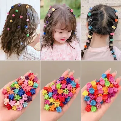 Colorful Rabbit Flower Crown Mini Hair Clips (50 pcs)