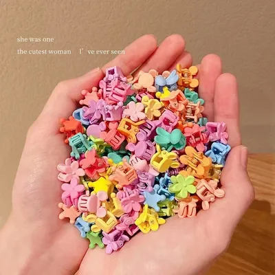Colorful Rabbit Flower Crown Mini Hair Clips (50 pcs)