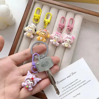 Cute Flash Sanrio Macaron Keychain (3 Pc)