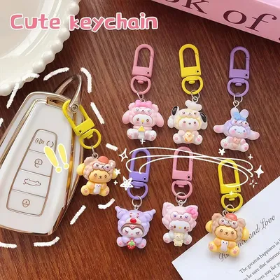 Cute Flash Sanrio Macaron Keychain (3 Pc)