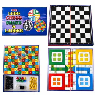 3 in 1 Ludo Board game (Ludo, Chess & Snake)