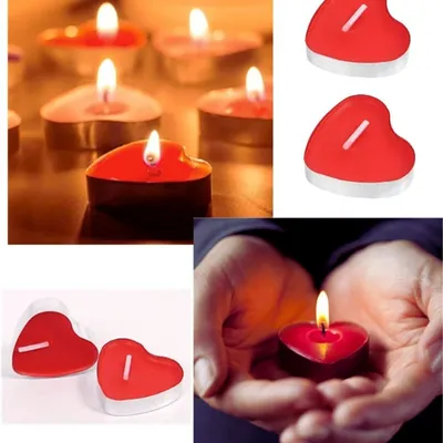 Tea Light Love Shaped Candles (5 Pcs)