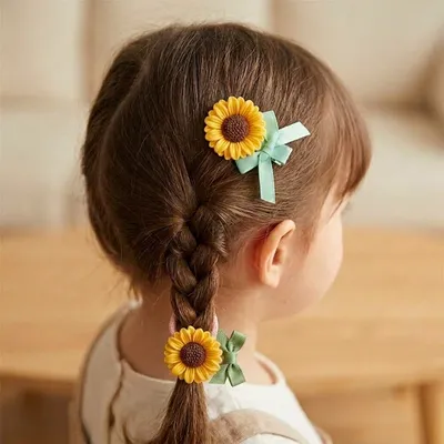 Sunflower Design Hairclip & Hairband Set