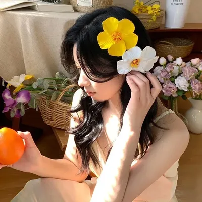  Artificial Tropical Flower Hair Clips