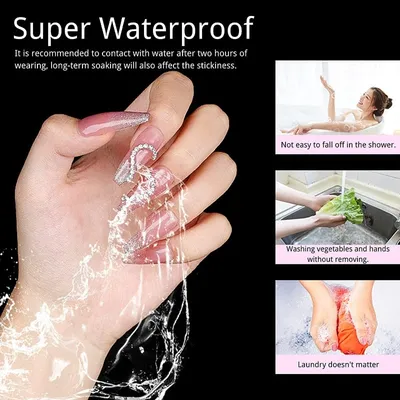 5 Sheets Double Sided Glue Nail Sticker ( 1 Set )