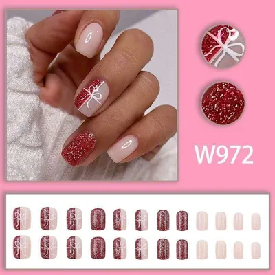  Artificial Trendy Fake Nails (W Series) 24 Pcs