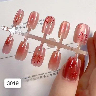 Short Square Fashionable Fake Nails ( 1 Set )