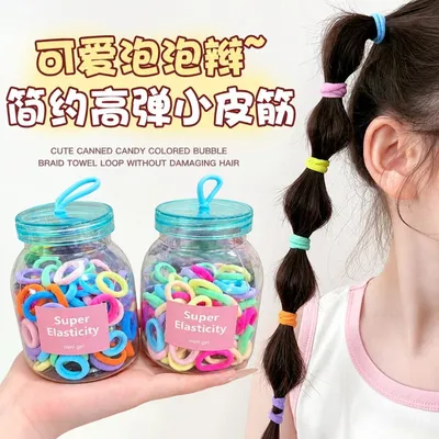 Fashionable High Elasticity Hair Ties Jar (100 Pcs)