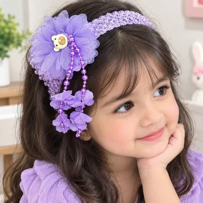  Flower Headband Chiffon for Baby Girls (1 Pcs)