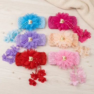  Flower Headband Chiffon for Baby Girls (1 Pcs)