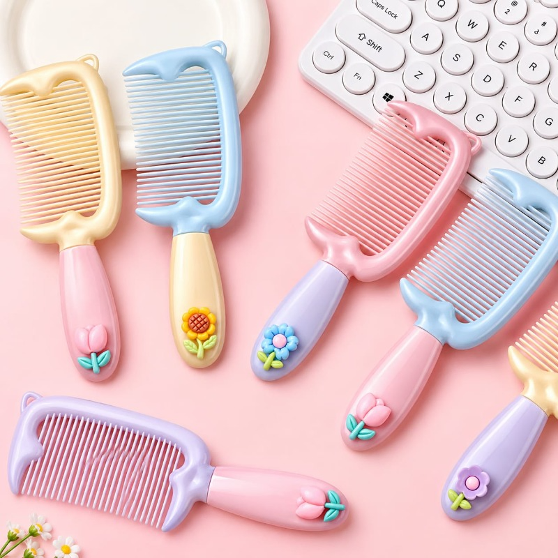 Flower-Patterned Adorable Hair Comb ( 1 Pcs )