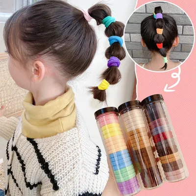 Elastic Hair Bands Tube Rainbow  (24 Pcs)