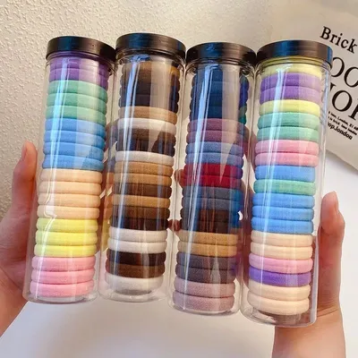 Elastic Hair Bands Tube Rainbow  (24 Pcs)