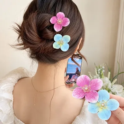 Mini Orchid Hair Clip Set (2 Set / 2 pair)