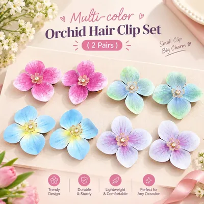 Mini Orchid Hair Clip Set (2 Set / 2 pair)
