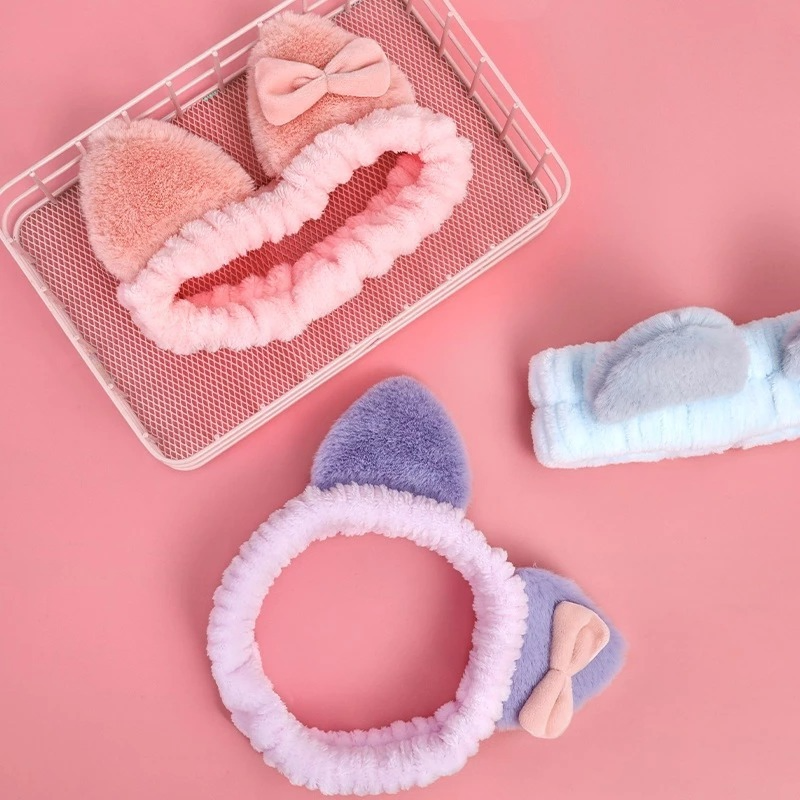 Cute Plush Cat Ear Headband (1 Pc)