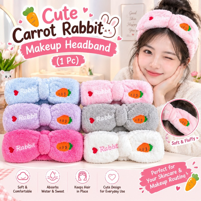 Carrot Rabbit Makeup Headband (1 Pc)
