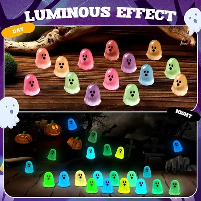 Cute Ghost Glow in the Dark Resin Miniature ( 10 Pc )