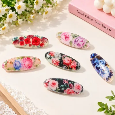 Flower Motifs Elegant Hijab Pins ( 8 Pc )