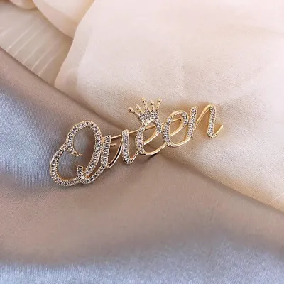 Rhinestone Queen Brooch Hijab Safety Pin 