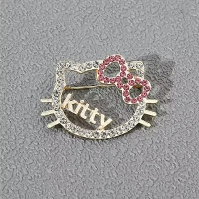 Rhinestone Hello Kitty Brooch Pin