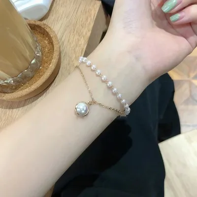  Simple Pearl Double Layer Bracelet