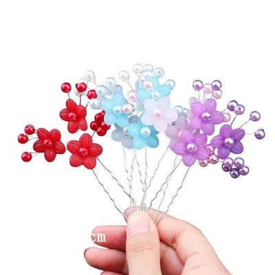 2Pc Elegant Beautiful Flower Pearl Hairpin